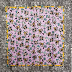 VALENTINO pink & multicolor silk FLORAL 140 XXL Shawl Scarf