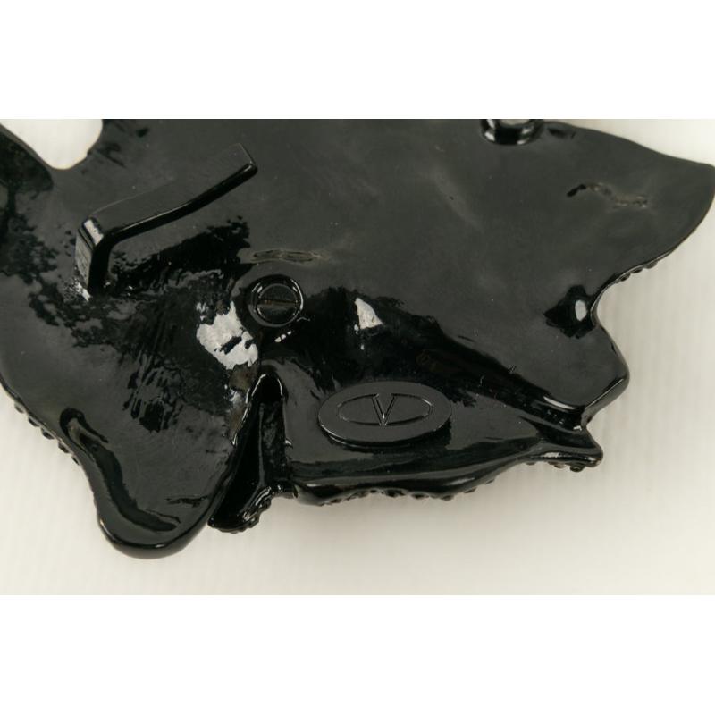 Valentino Pink Necklace in Black Enameled Metal For Sale 3