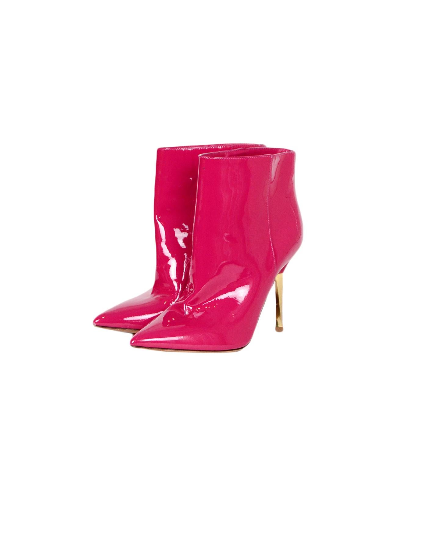 pink patent leather booties
