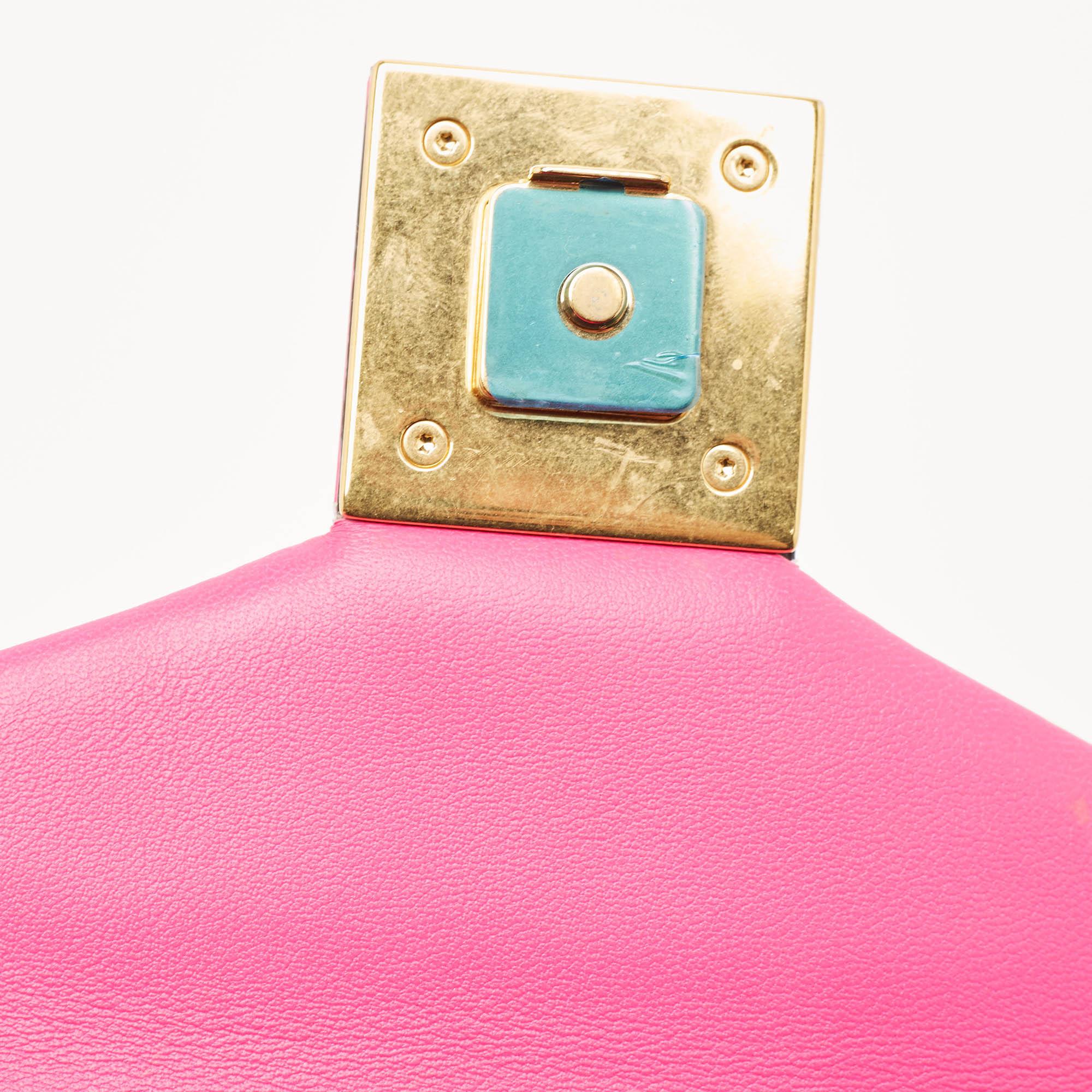 Valentino Pink Patent Leather One Stud Flap Shoulder Bag 4