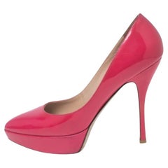 Valentino Pink Patent Leather Platform Pumps Size 37.5