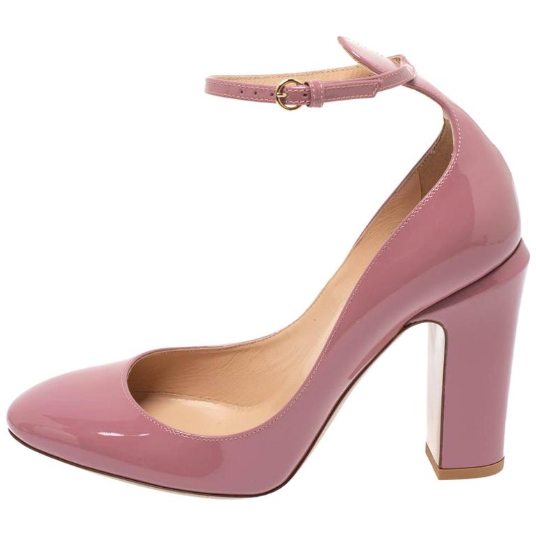 Valentino Pink Patent Leather Tango Pumps Size 38.5 at 1stDibs | tango pink, tango pumps valentino