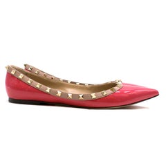 Valentino Pink Patent Rockstud Point-toe Flats 41 (IT)