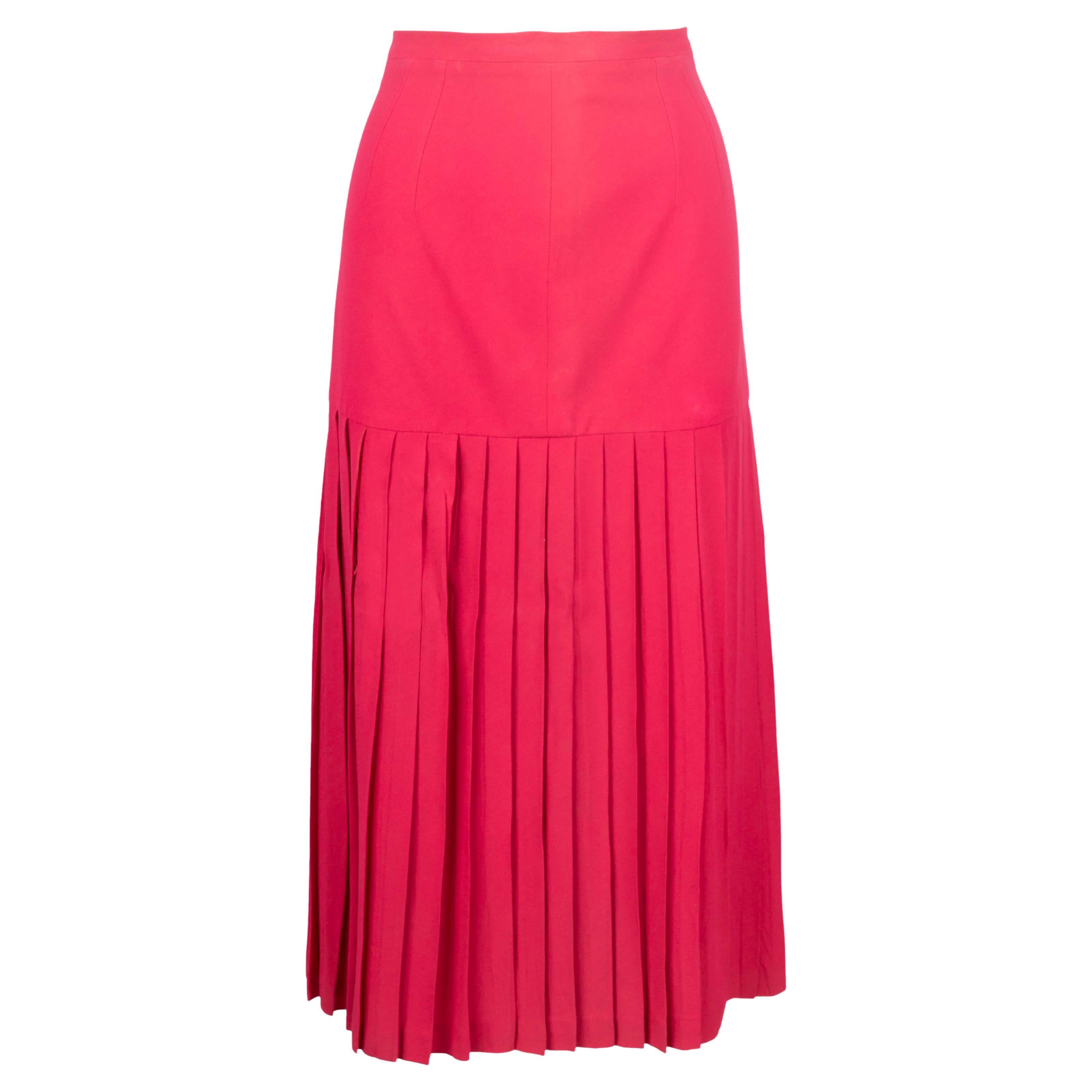 Valentino Pink Pleated Skirt For Sale