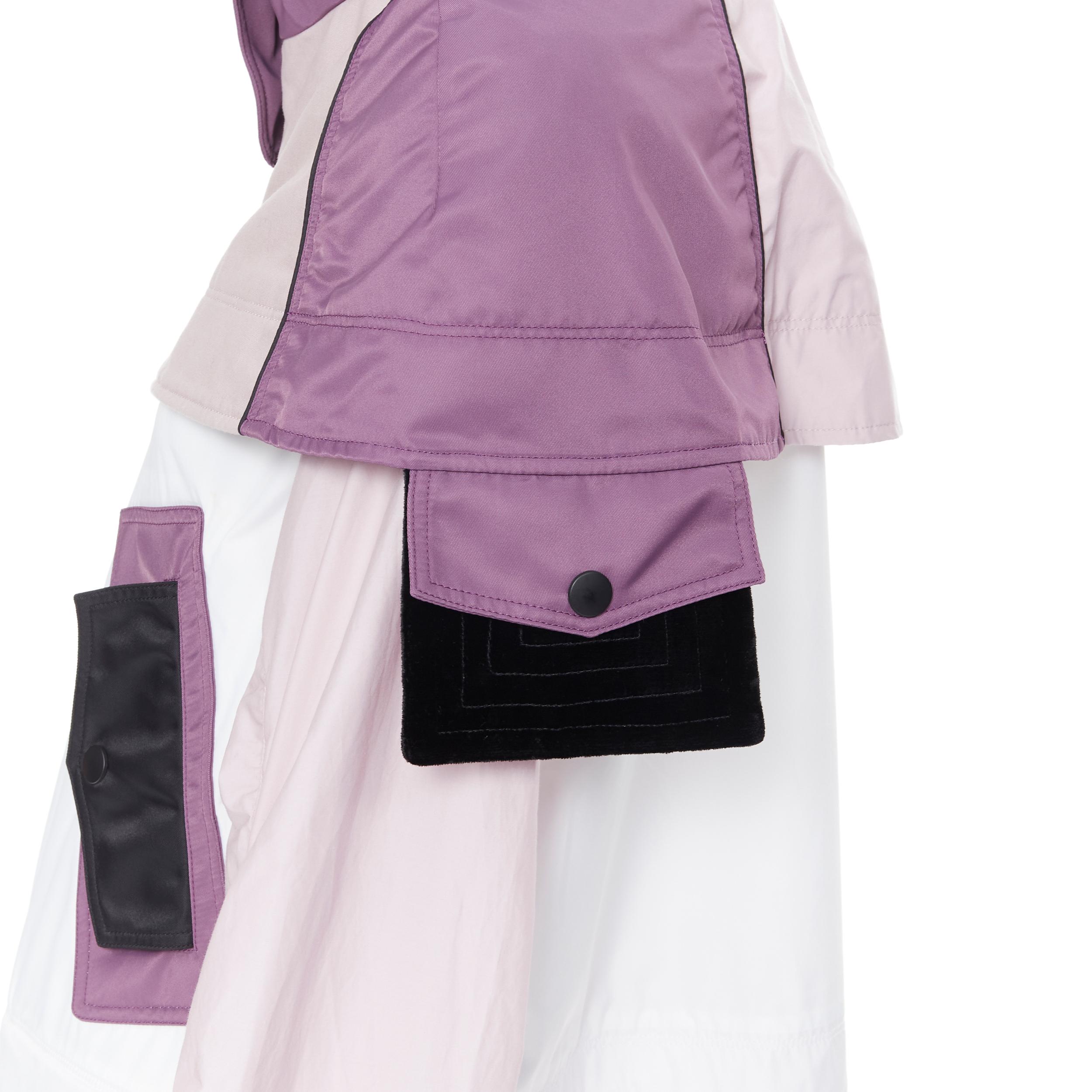 VALENTINO pink purple colorblocked capelet layered windbreaker coat IT36  XS 2