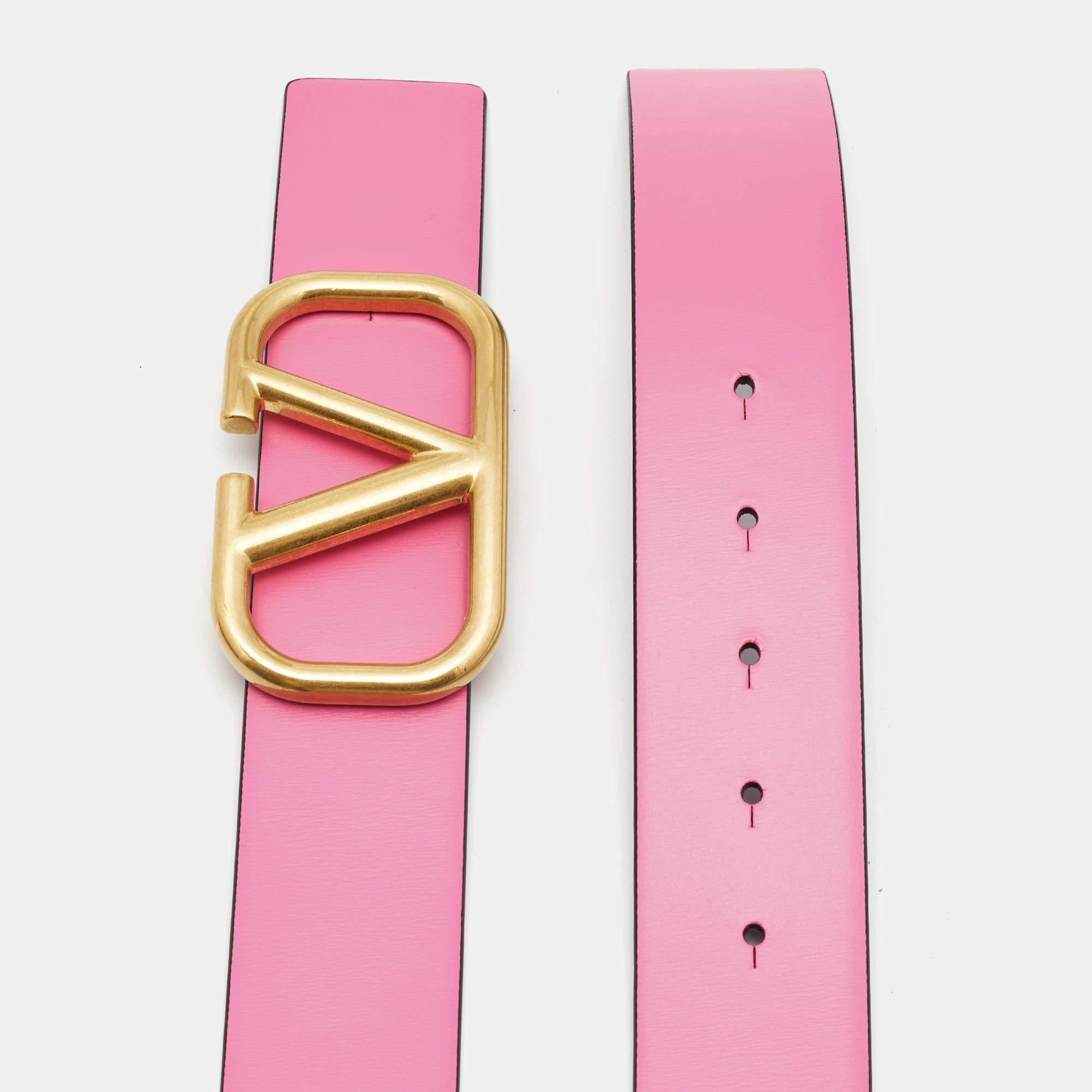 Belts are fine accessories to upgrade any basic look to a statement-making one. We particularly love this offering by Valentino. Formed using the finest materials, the belt has a well-made buckle and an impeccable finish.

Includes: Original