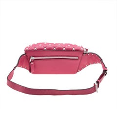 Valentino Pink Quilted Leather Rockstud Belt Bag
