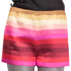 VALENTINO pink red beige silk STRIPED Shorts Pants 38 XS