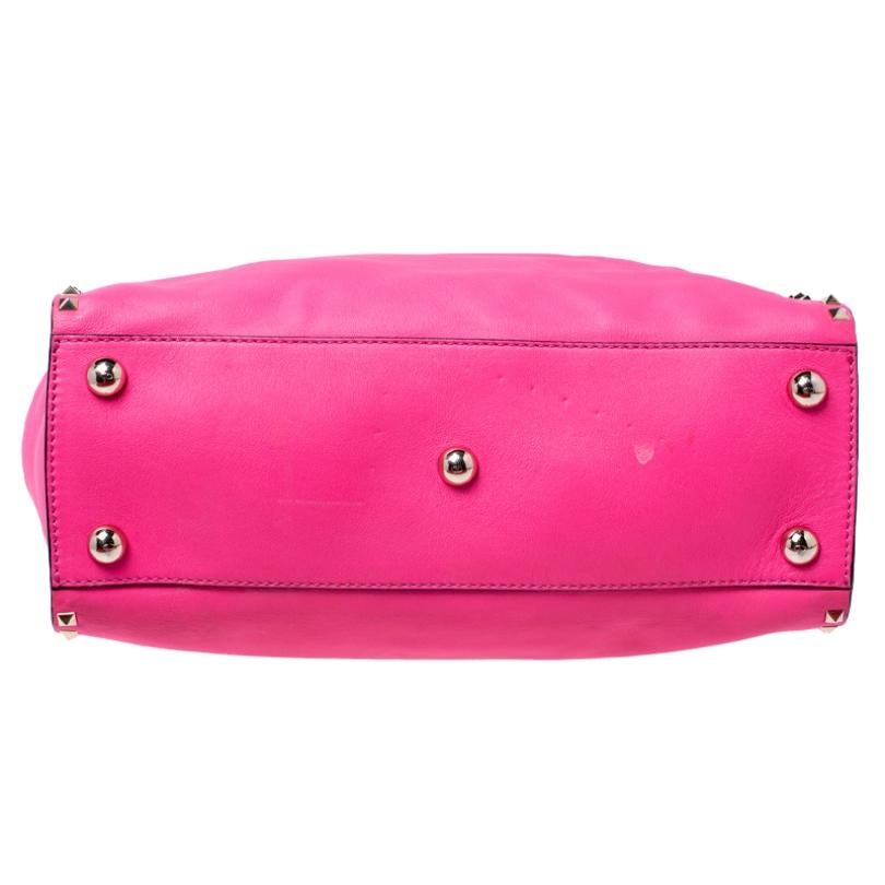 Valentino Pink Rockstud Leather Satchel 1
