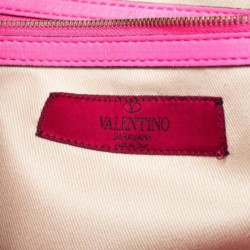 Valentino Pink Rockstud Leather Satchel 4