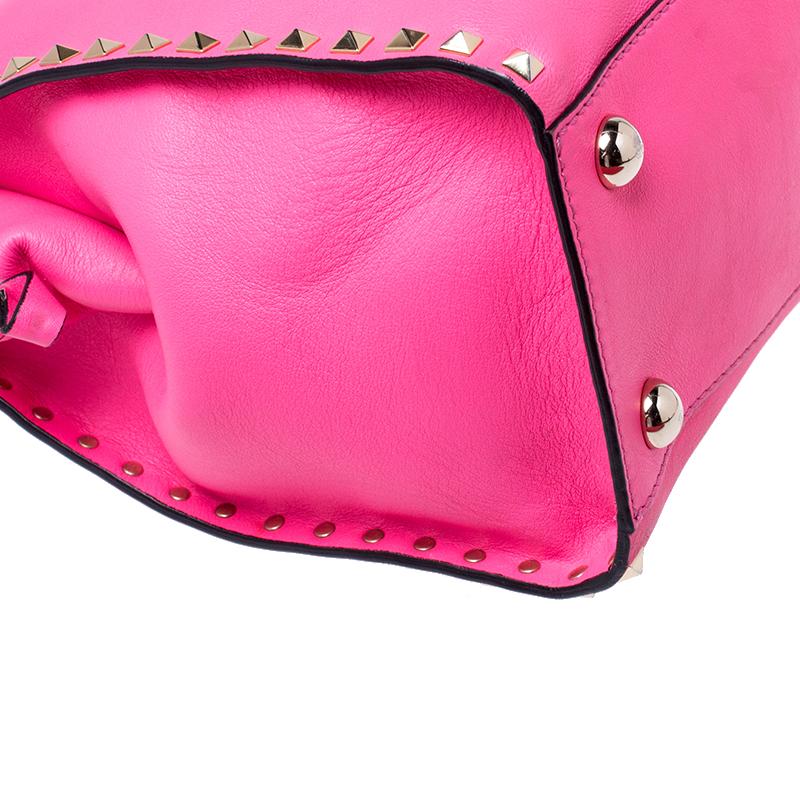 Valentino Pink Rockstud Leather Satchel 5