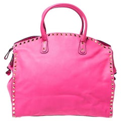 Valentino Pink Rockstud Leather Satchel