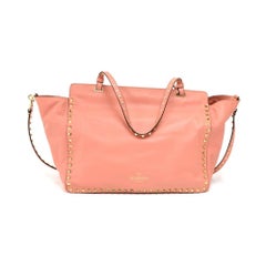 Valentino Pink Rockstud Medium Tote Bag