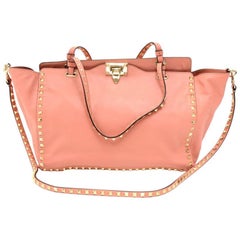 Valentino Pink Rockstud Medium Tote Bag