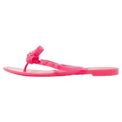 Valentino Pink Rubber Rockstud Slide Flats Size 38
