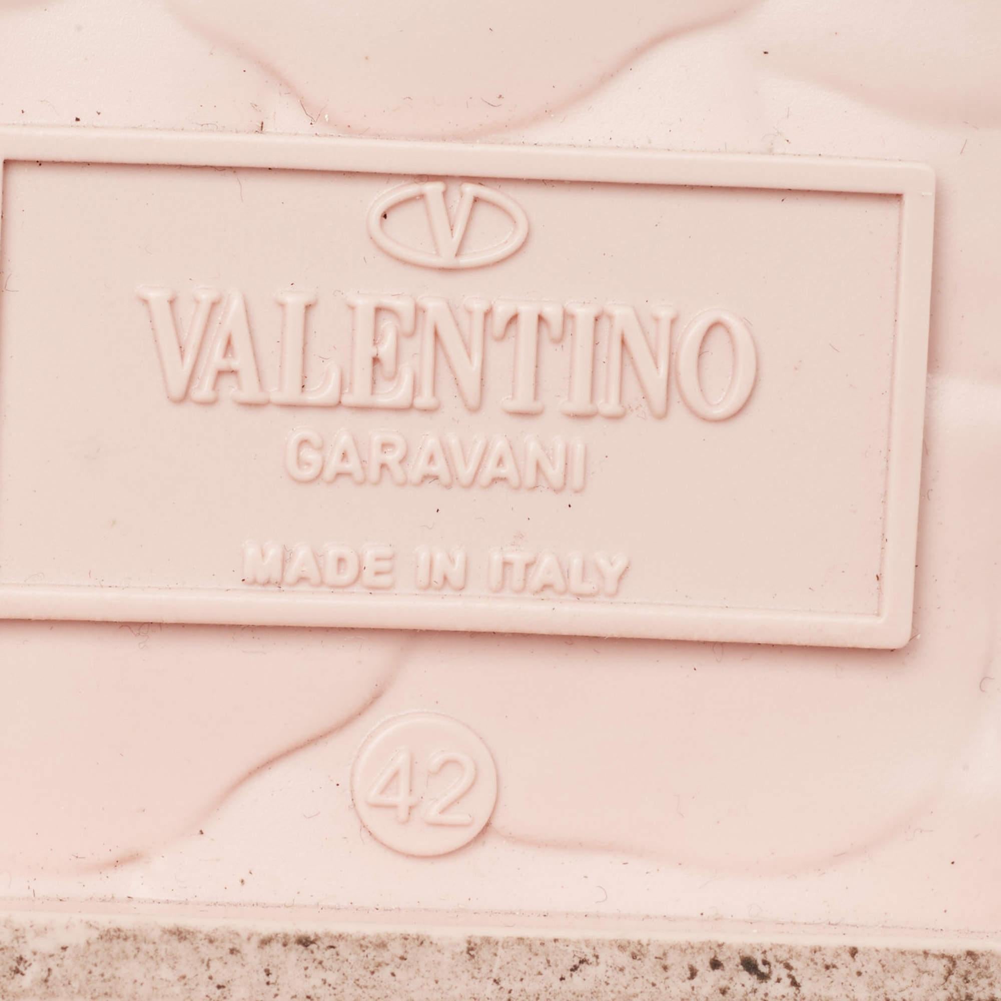 Valentino Pink Rubber Rose Atelier Slide Sandals Size 42 3