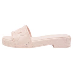 Valentino Pink Rubber Rose Atelier Slide Sandals Size 42