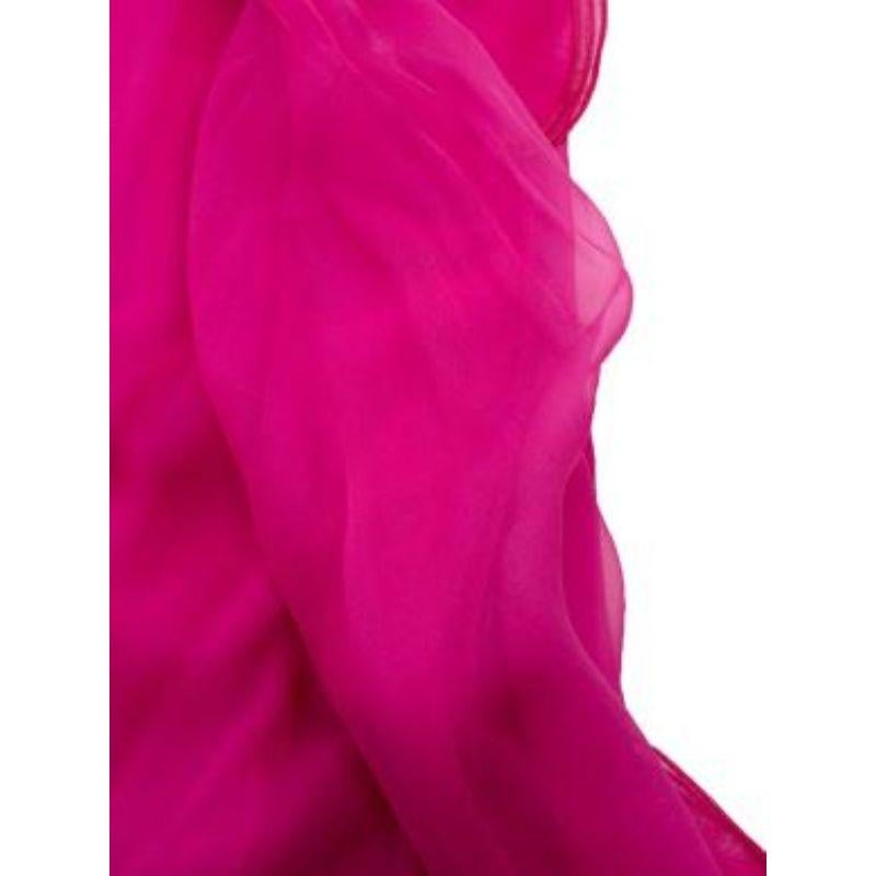 Valentino Pink Ruffle-collar Cape-sleeve Silk-chiffon Gown For Sale 5