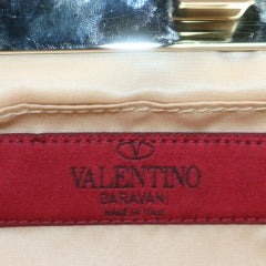 Valentino Pink Satin Clutch on Chain Crystal Evening Bag 863348
