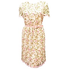 Valentino Pink Sequined Tulle Floral Design Dress From 2013 Resort Collection