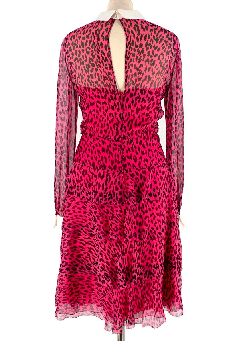 pink silk leopard print dress