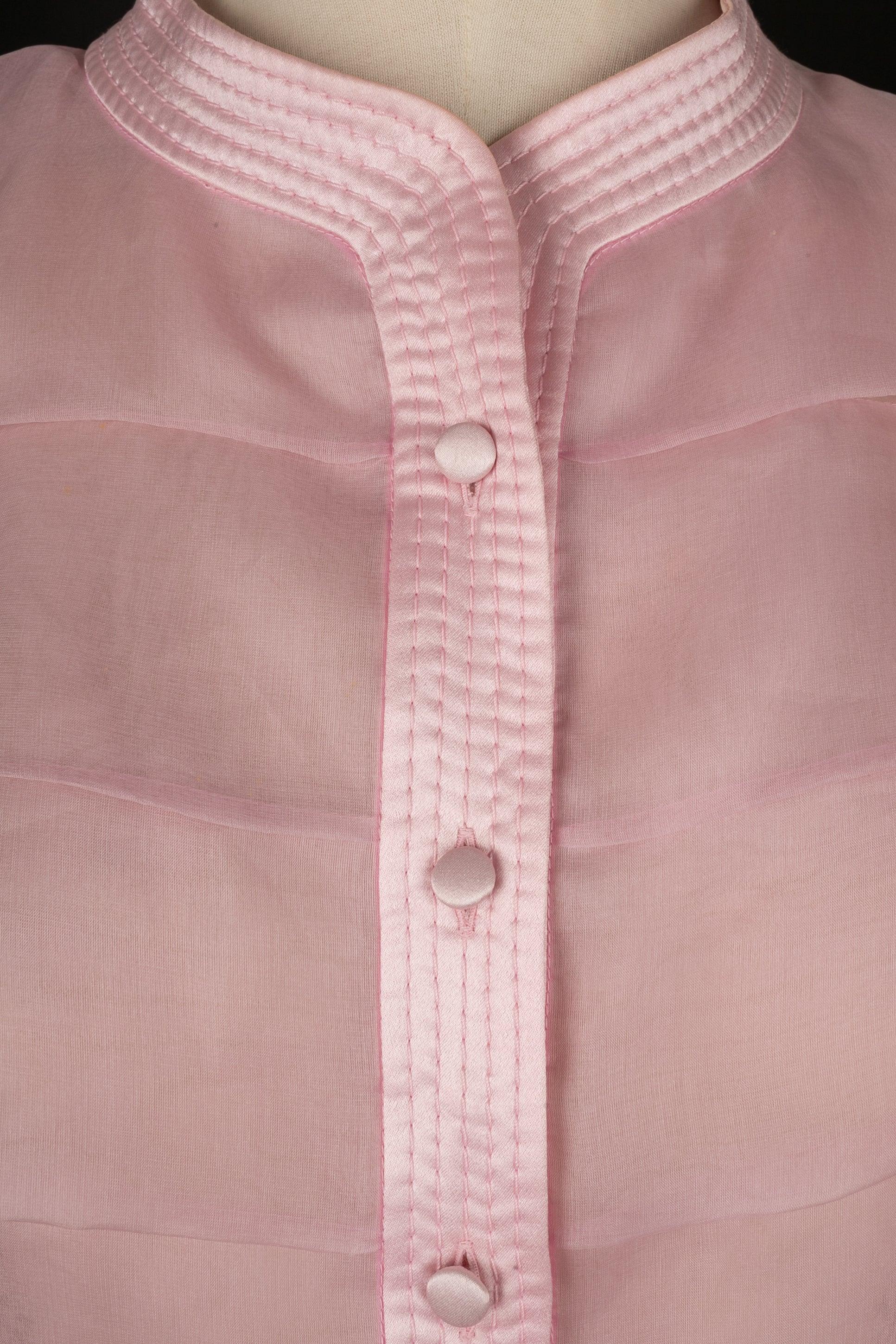 Blusa de organza de seda rosa Valentino 2