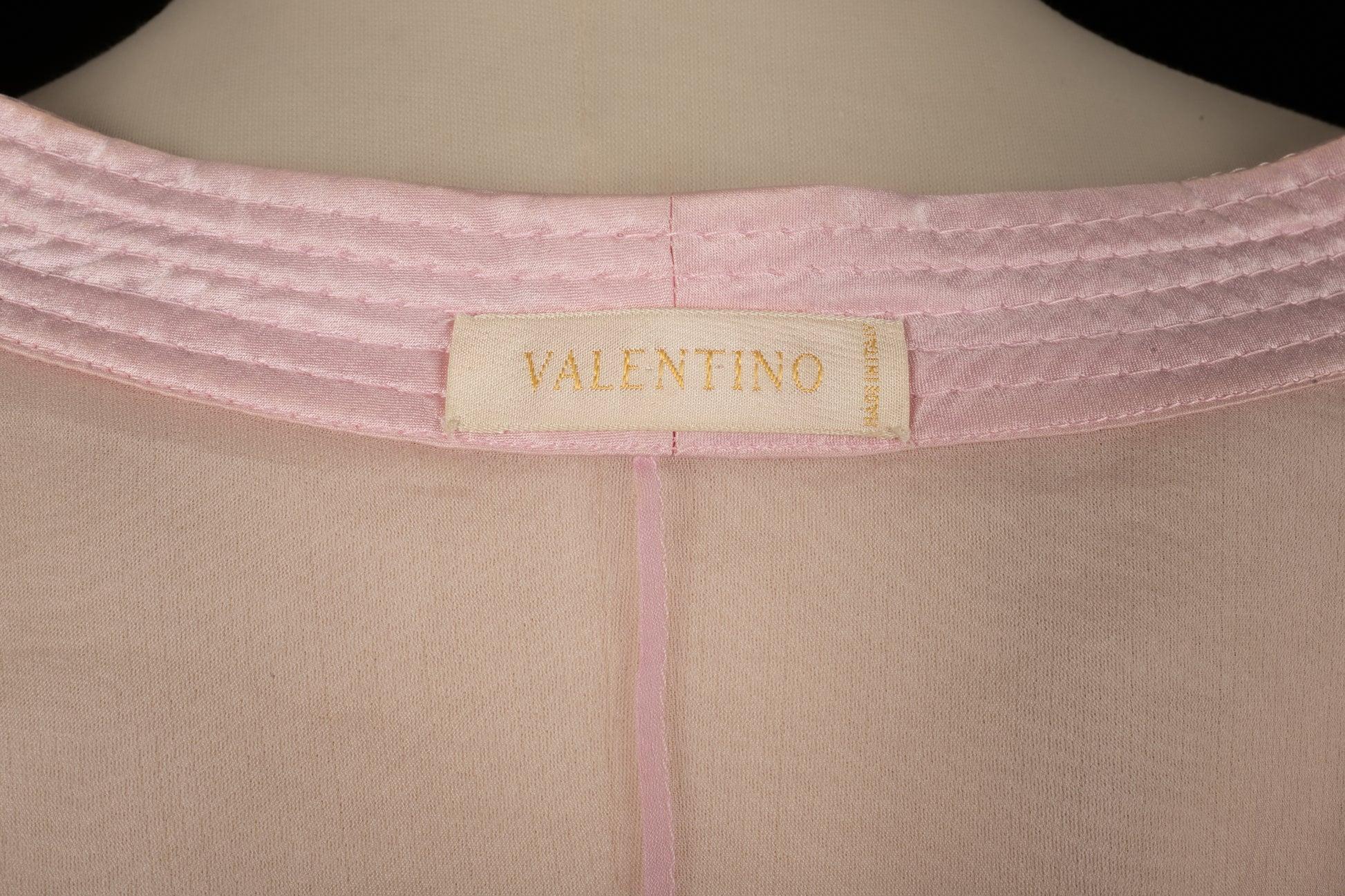 Blusa de organza de seda rosa Valentino 3