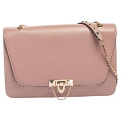 Valentino Pink Soft Leather Medium Demilune Shoulder Bag