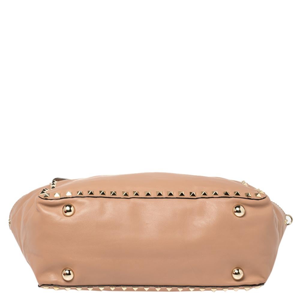 Valentino Pink Soft Leather Rockstud Top Handle Bag 6