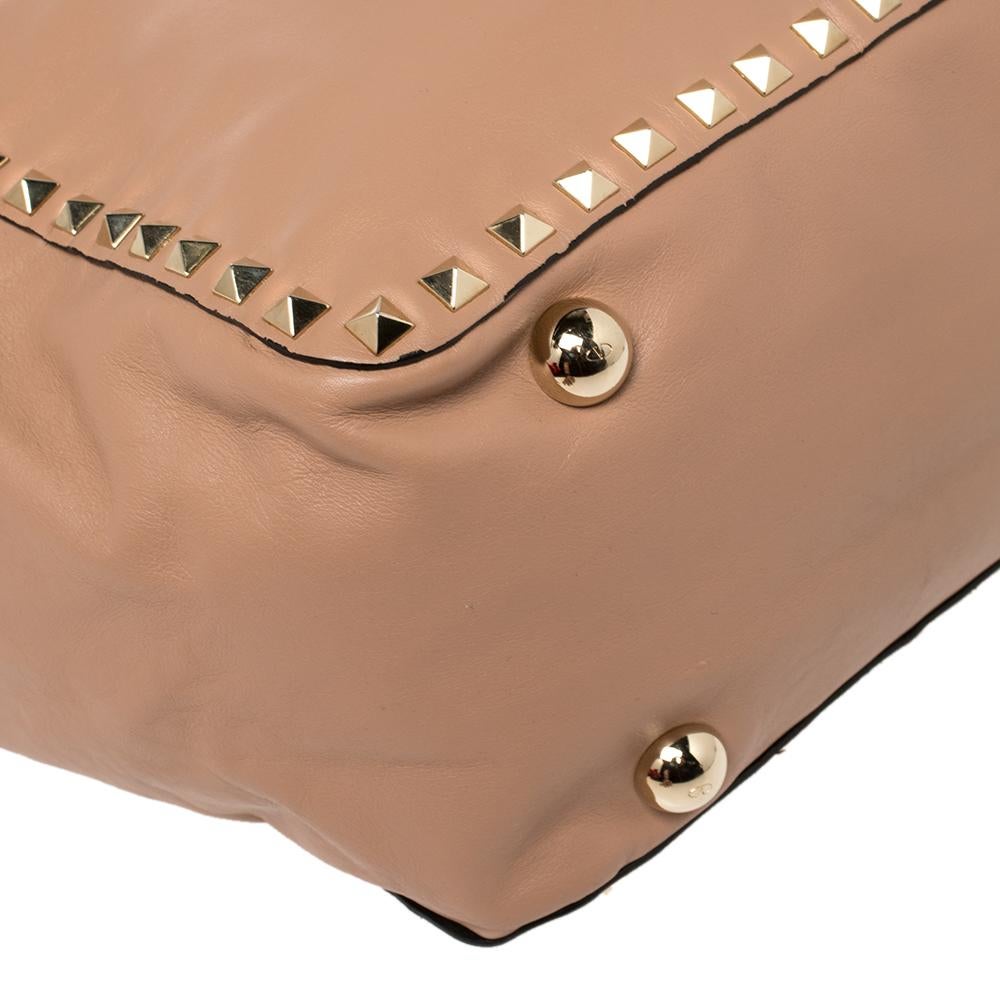 Valentino Pink Soft Leather Rockstud Top Handle Bag 7