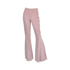 Vintage Valentino Pink Suede Flare Pants