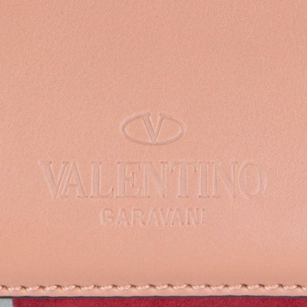 Beige VALENTINO pink suede leather DEMILUNE SMALL CHEVRON TOTE Bag