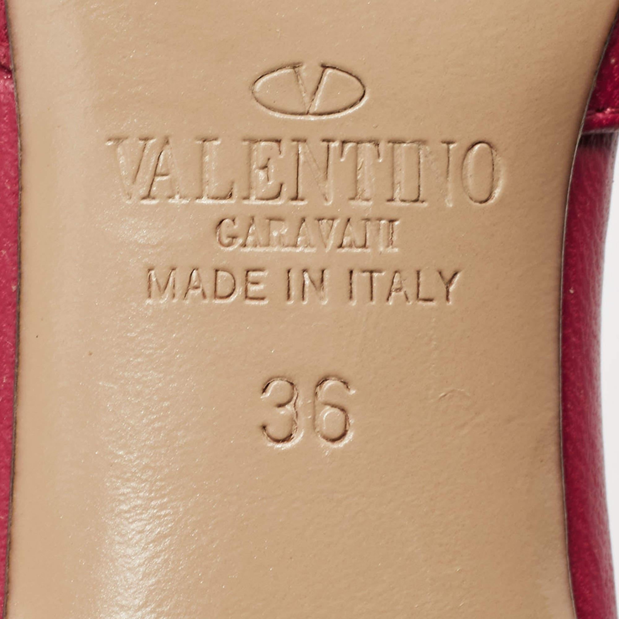 Valentino Pink Suede Rockstud Ankle Strap Pumps Size 36 For Sale 1