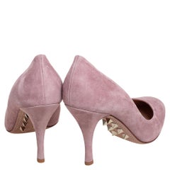 Valentino Pink Suede Studded Pumps Size 39Includes Original Dustbag, Original Bo