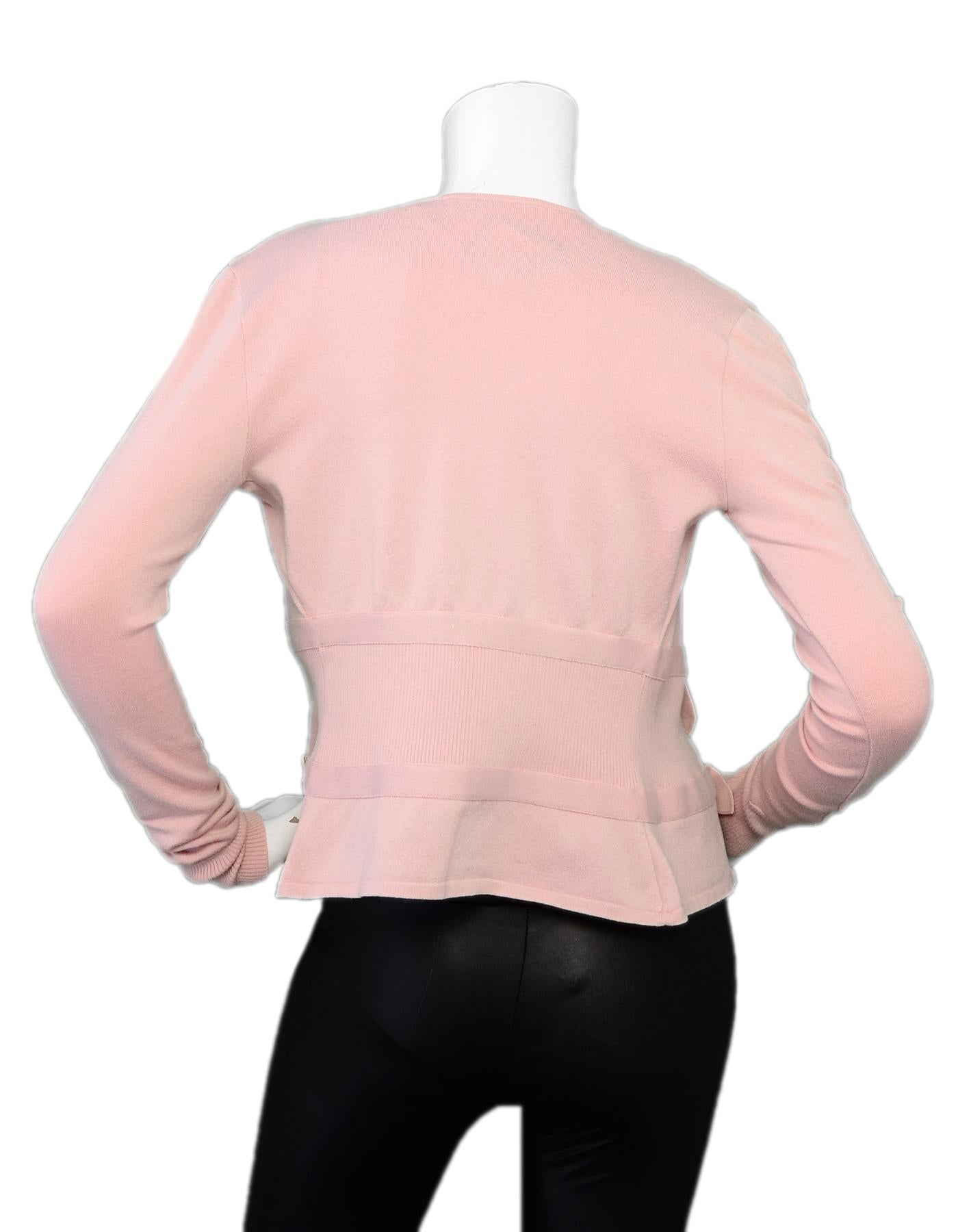 Beige Valentino Pink Sweater Set w/ Buckle Detail sz Small