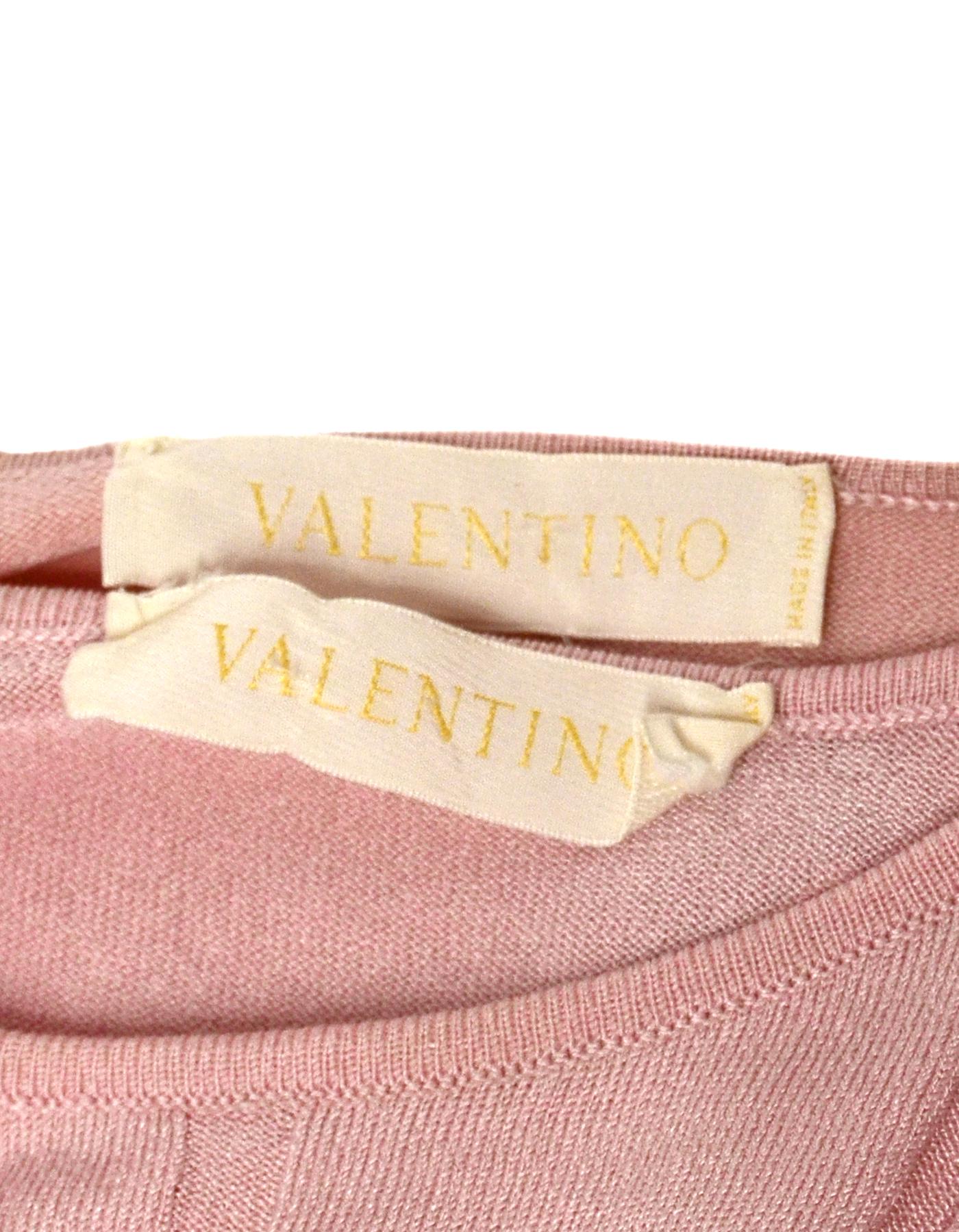 Women's Valentino Pink Sweater Set w/ Buckle Detail sz Small