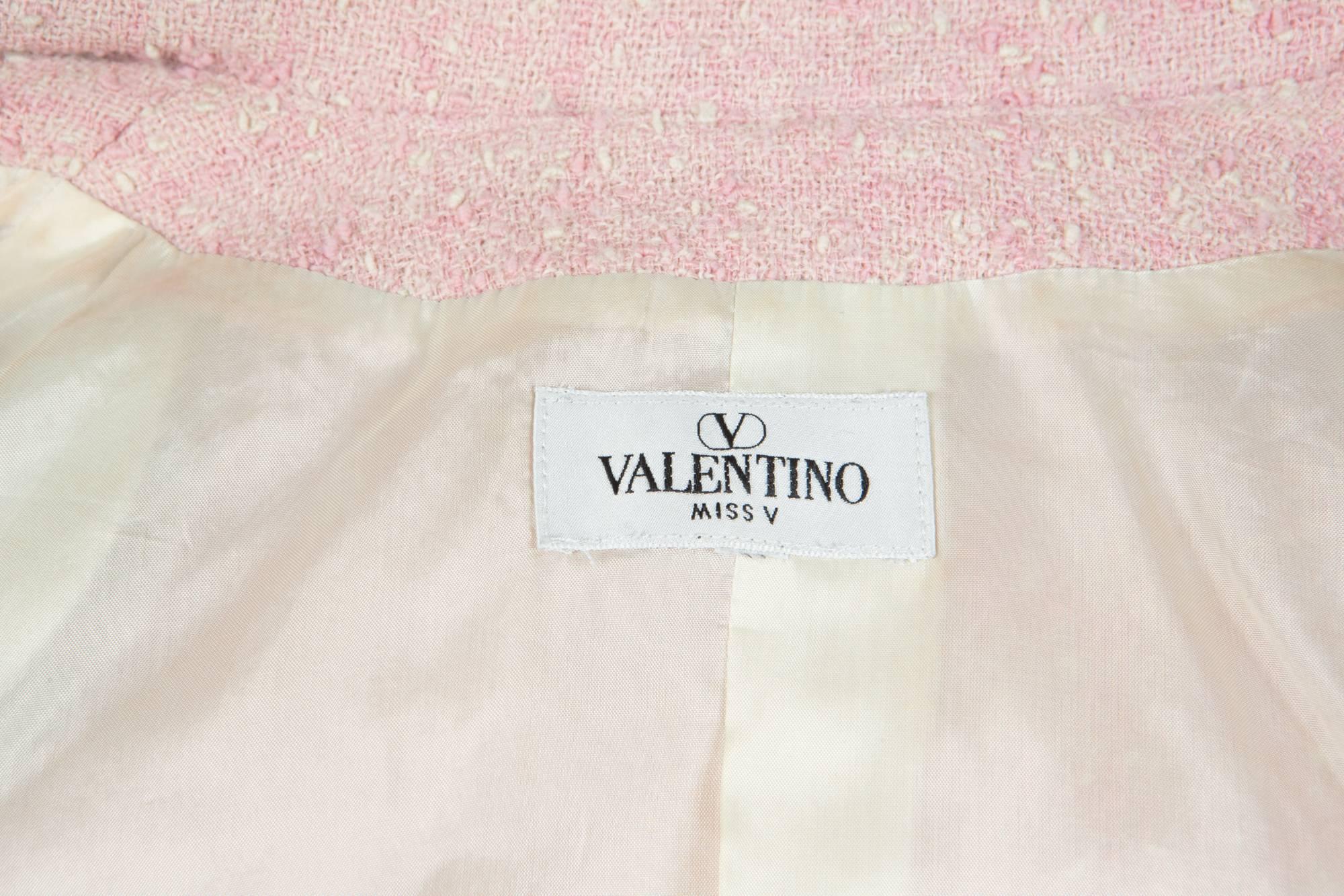 Women's Valentino Pink Tweed Jacket  For Sale