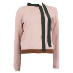 VALENTINO pink wool & cashmere BOW DETAIL Sweater S