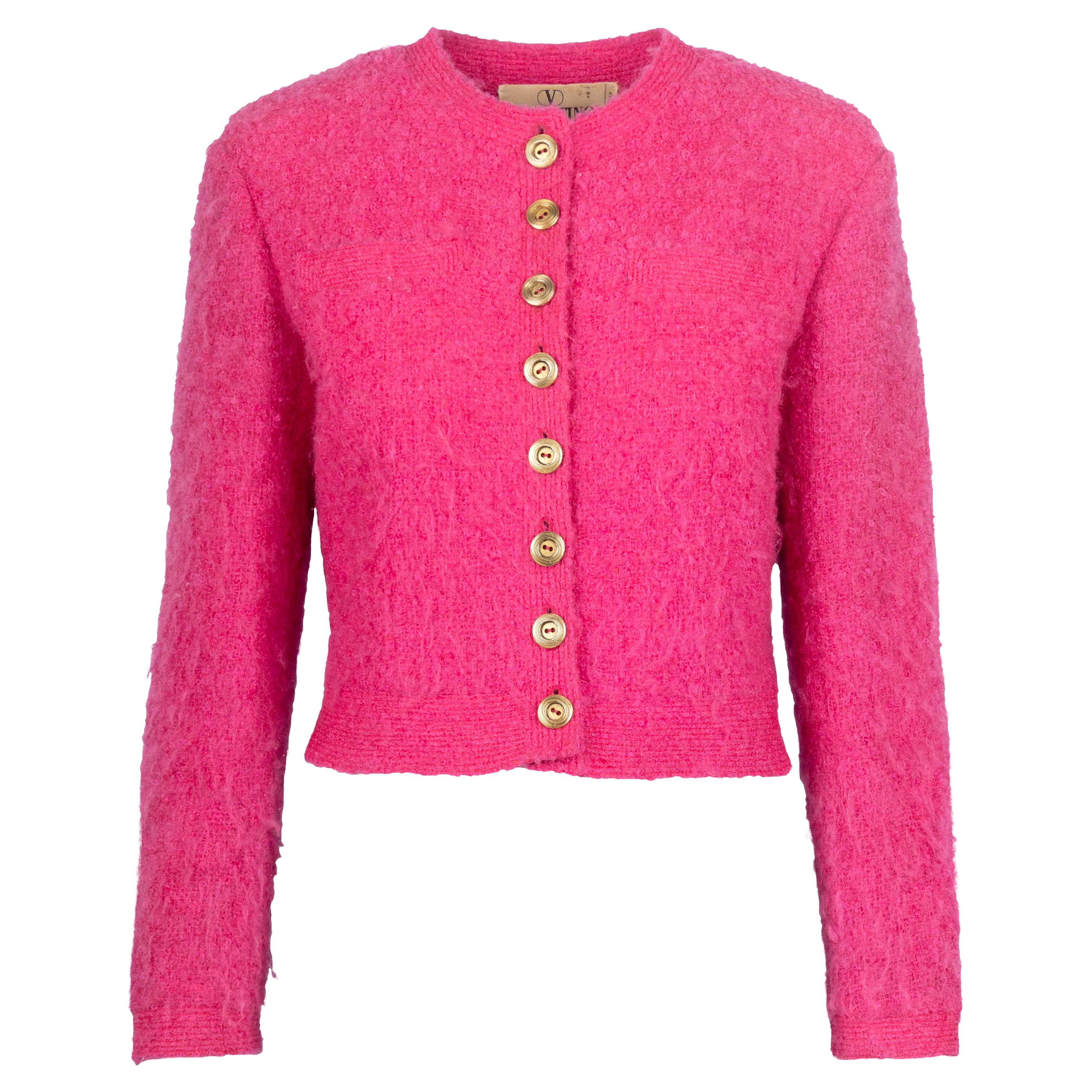 Valentino Pink Wool Dress with Jacket - '80s In Good Condition In Milano, IT