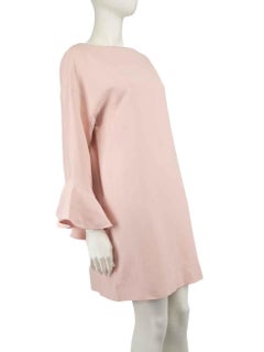 Valentino Pink Wool Ruffle Sleeve Dress Size XL