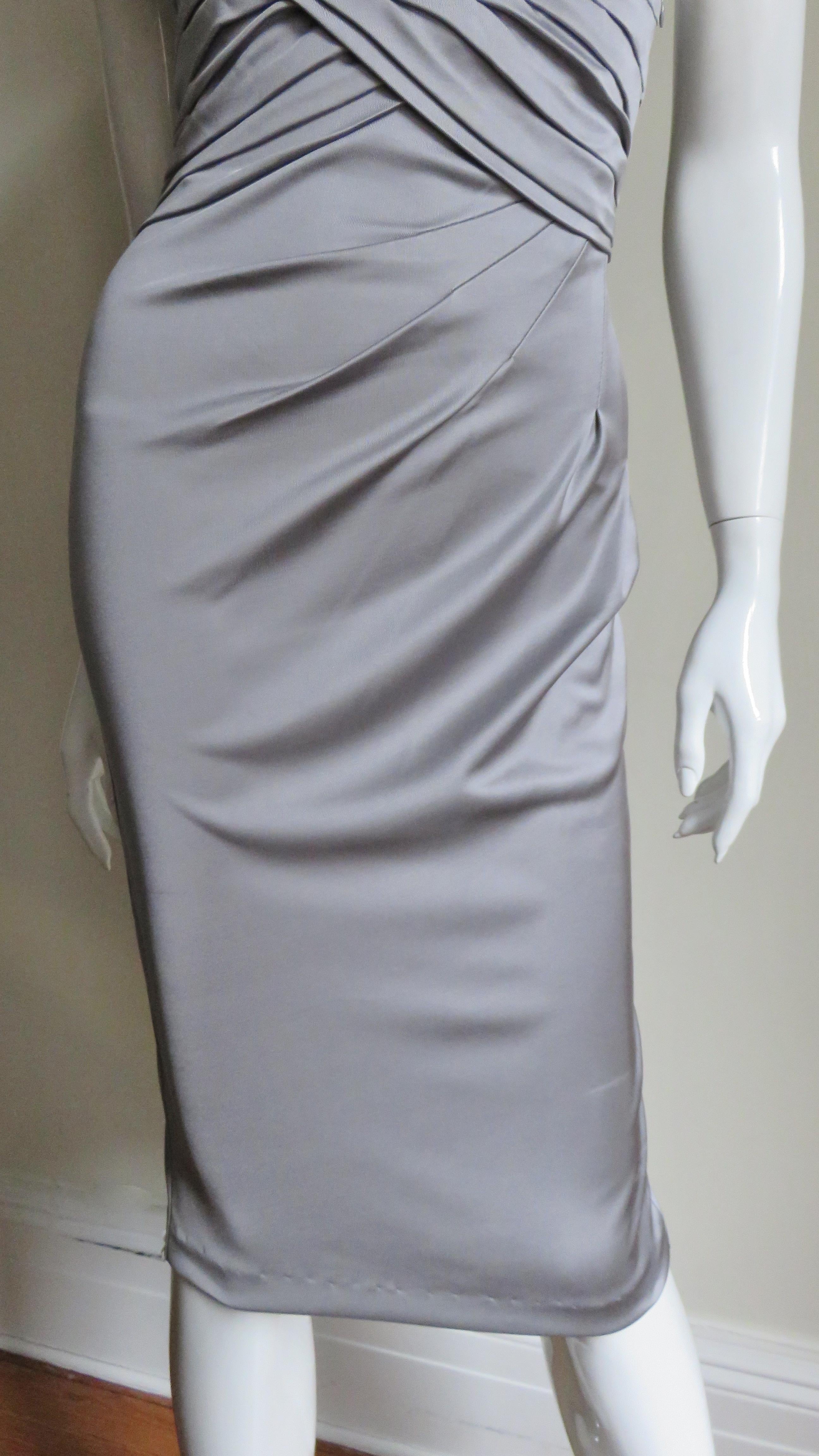 Valentino Silk Jersey Bodycon Dress In Good Condition For Sale In Water Mill, NY