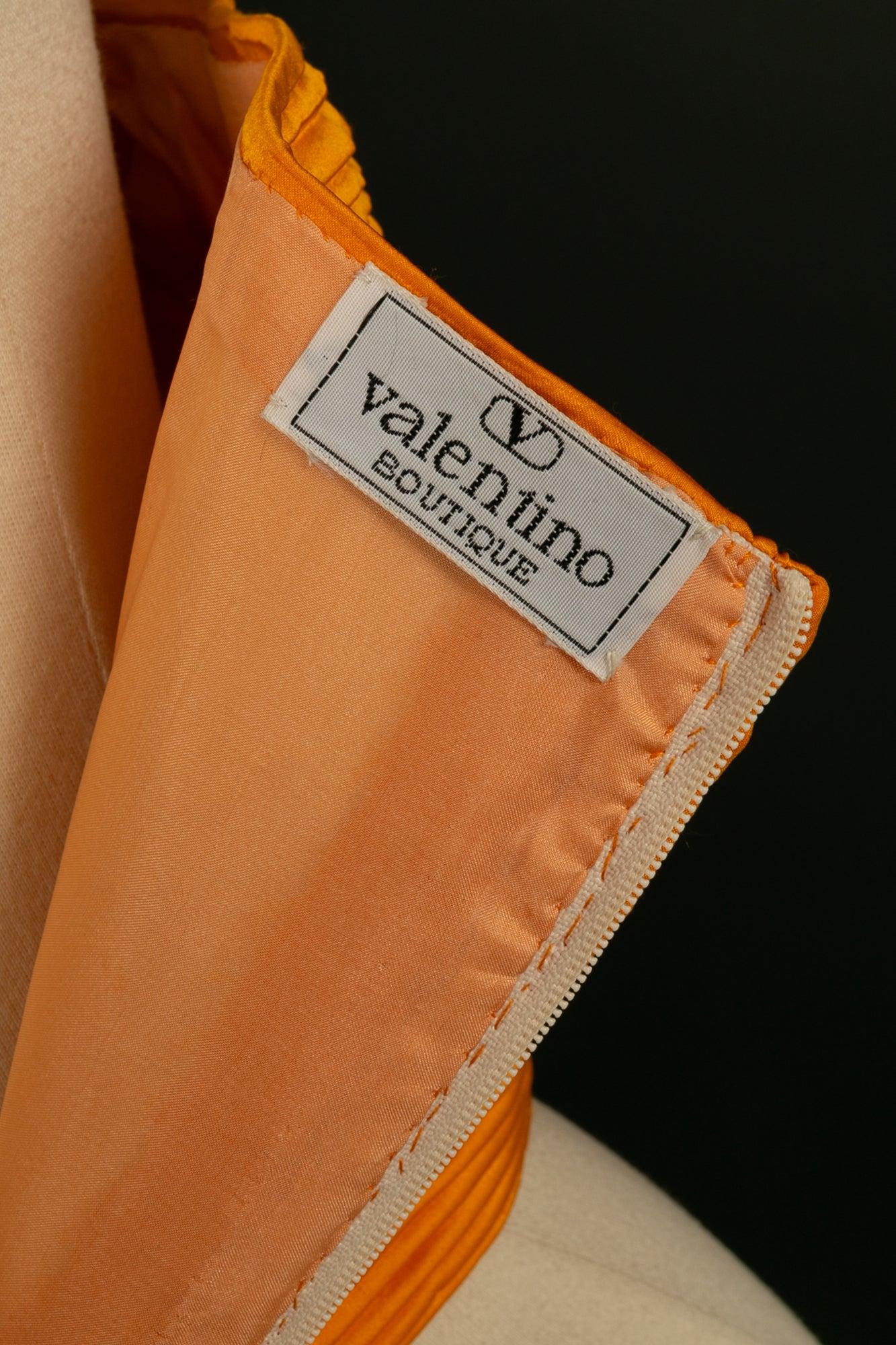Valentino bustier plissé en soie orange en vente 3