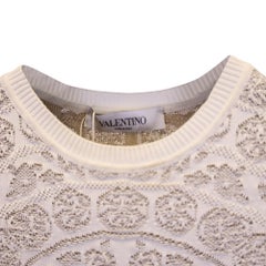Valentino Pleated Dress in White Cotton