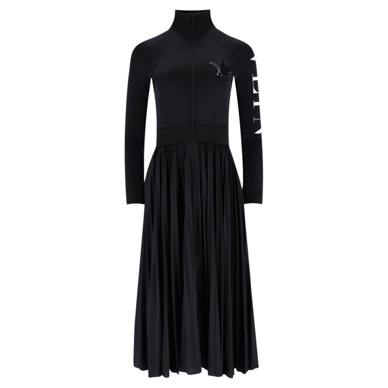 Valentino Pleated Logo Dress at 1stDibs