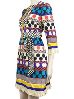 Valentino polka dots multicolor silk dress