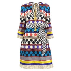 Valentino polka dots multicolor silk dress
