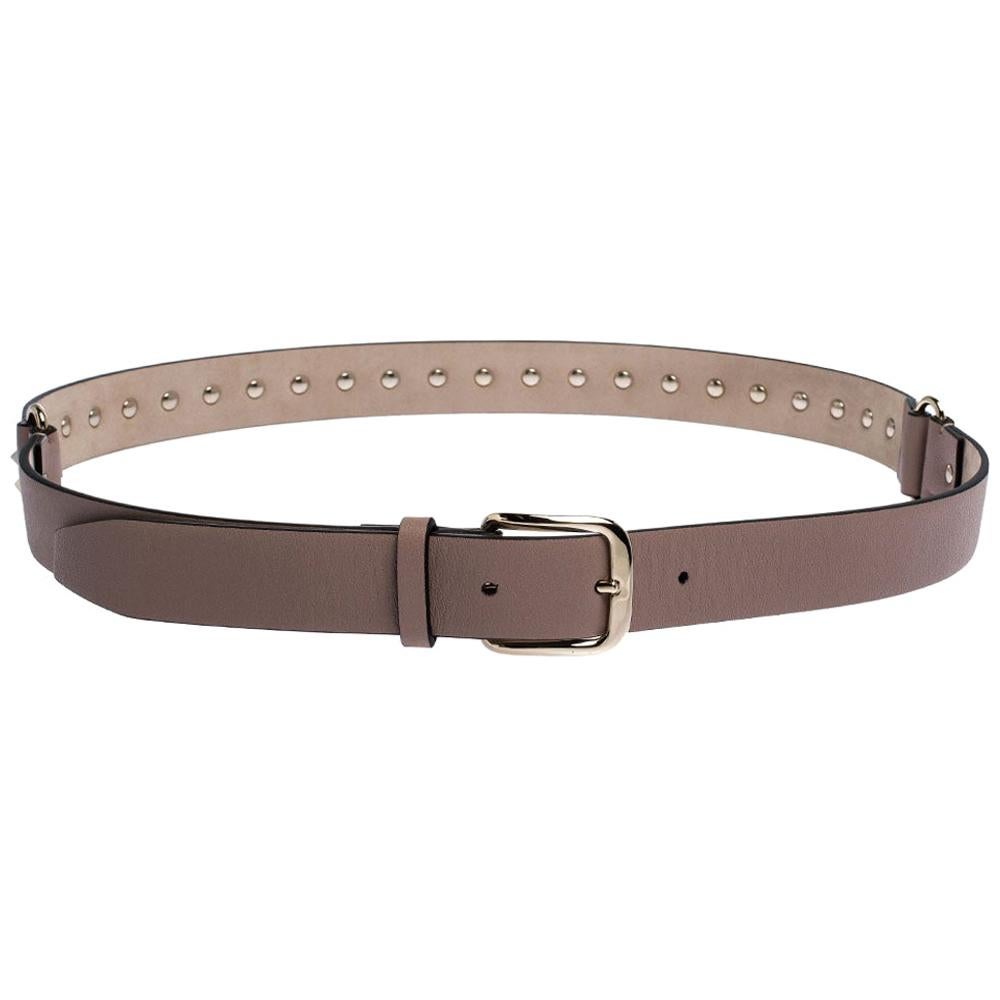 Valentino Poudre Leather Rockstud Belt 85CM