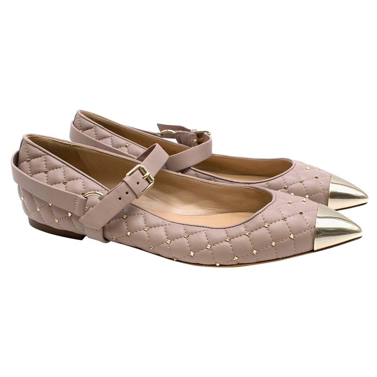 Valentino Poudre Quilted Calfskin Rockstud Ballerina Flats 41.5 at 1stDibs valentino rockstud flats poudre, valentino poudre flats, valentino poudre rockstud