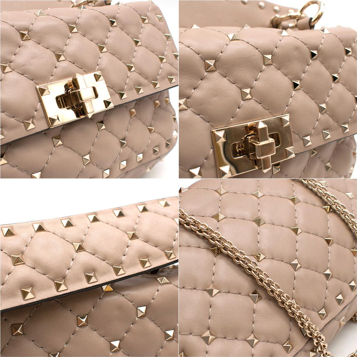 Brown Valentino Poudre Small Rockstud Spike Bag