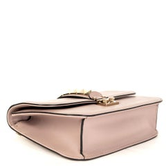 VALENTINO powder pink leather ROCKSTUD GLAM LOCK MEDIUM Shoulder Bag